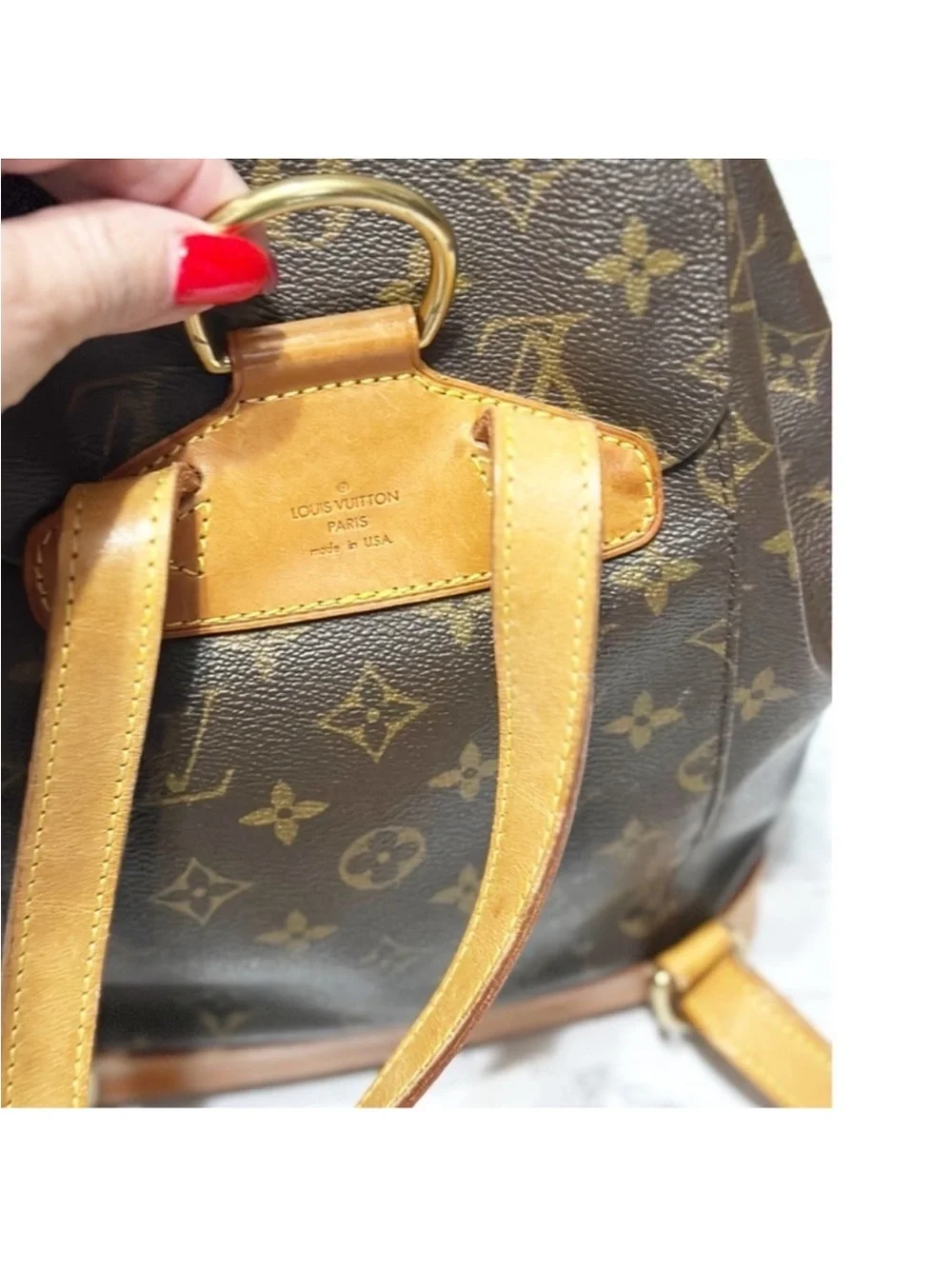 Louis Vuitton Monogram Monsieur MM Leather Fabric Brown Backpack Purse